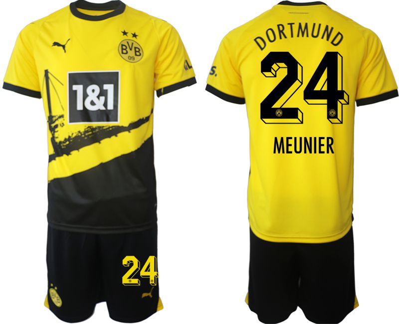 Men 2023-2024 Club Borussia Dortmund home yellow #24 Soccer Jersey